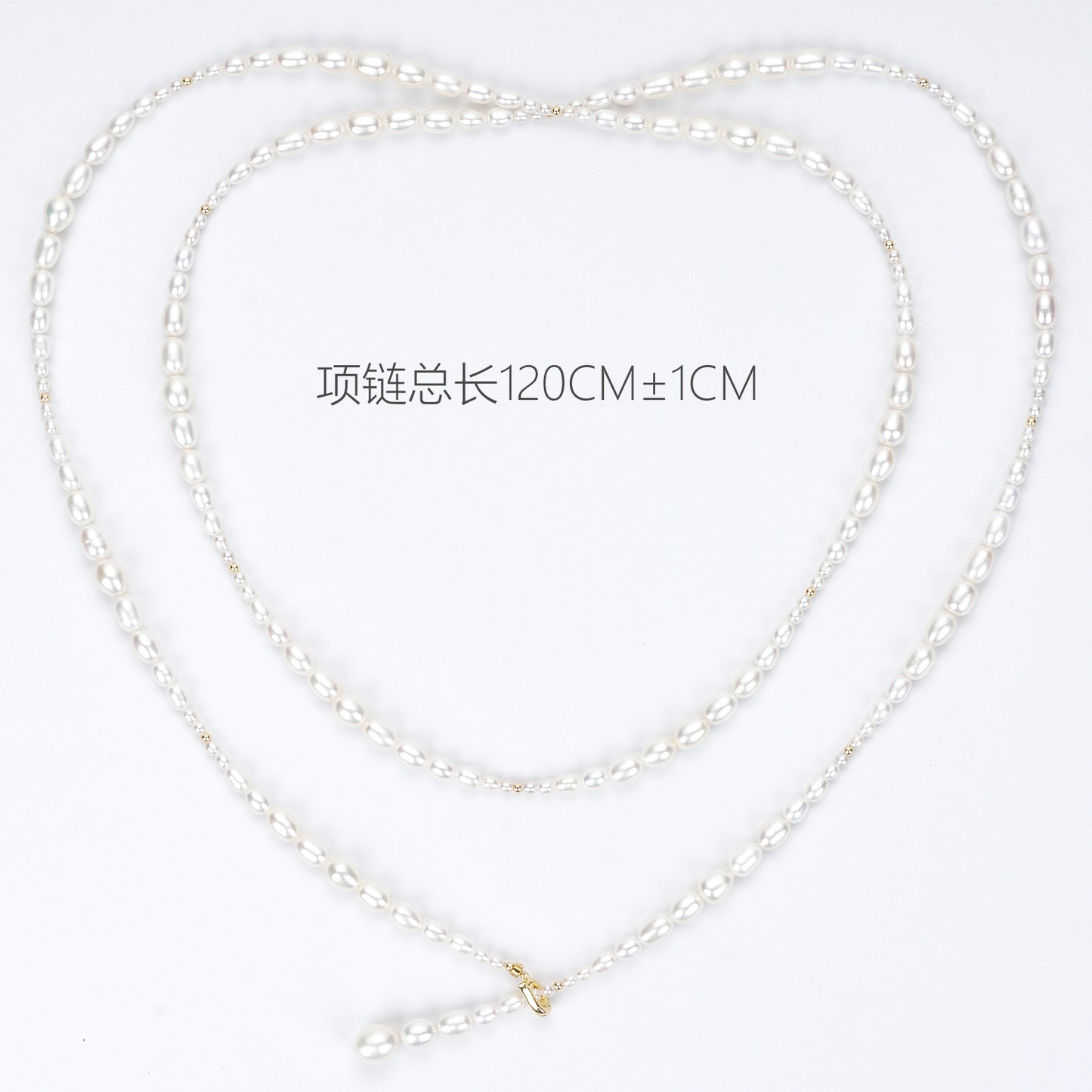 Extended Light fresh Water core-free gradient Serpentine pearl sweater chain Pearl necklace