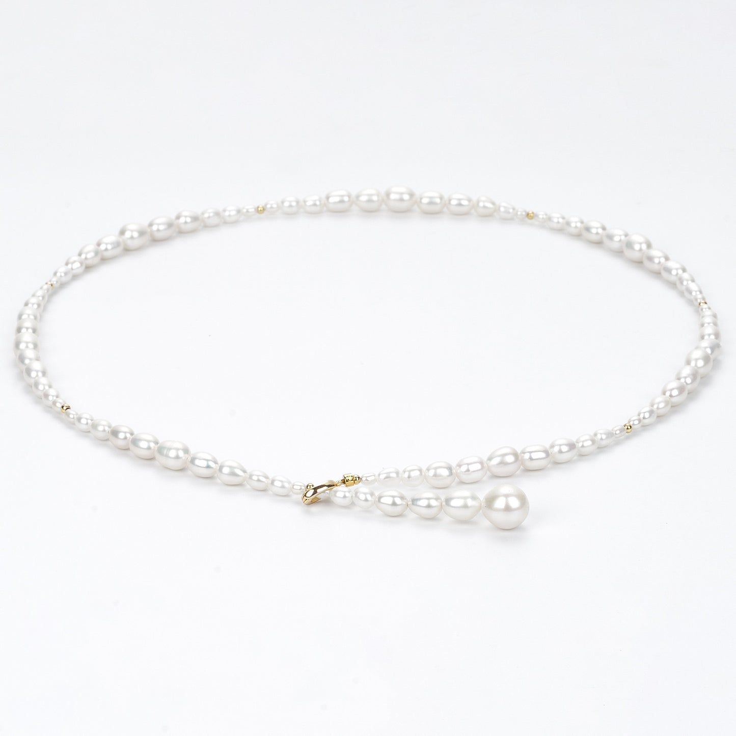 Floodlight freshwater coreless gradient serpentine pearl sweater chain Pearl necklace