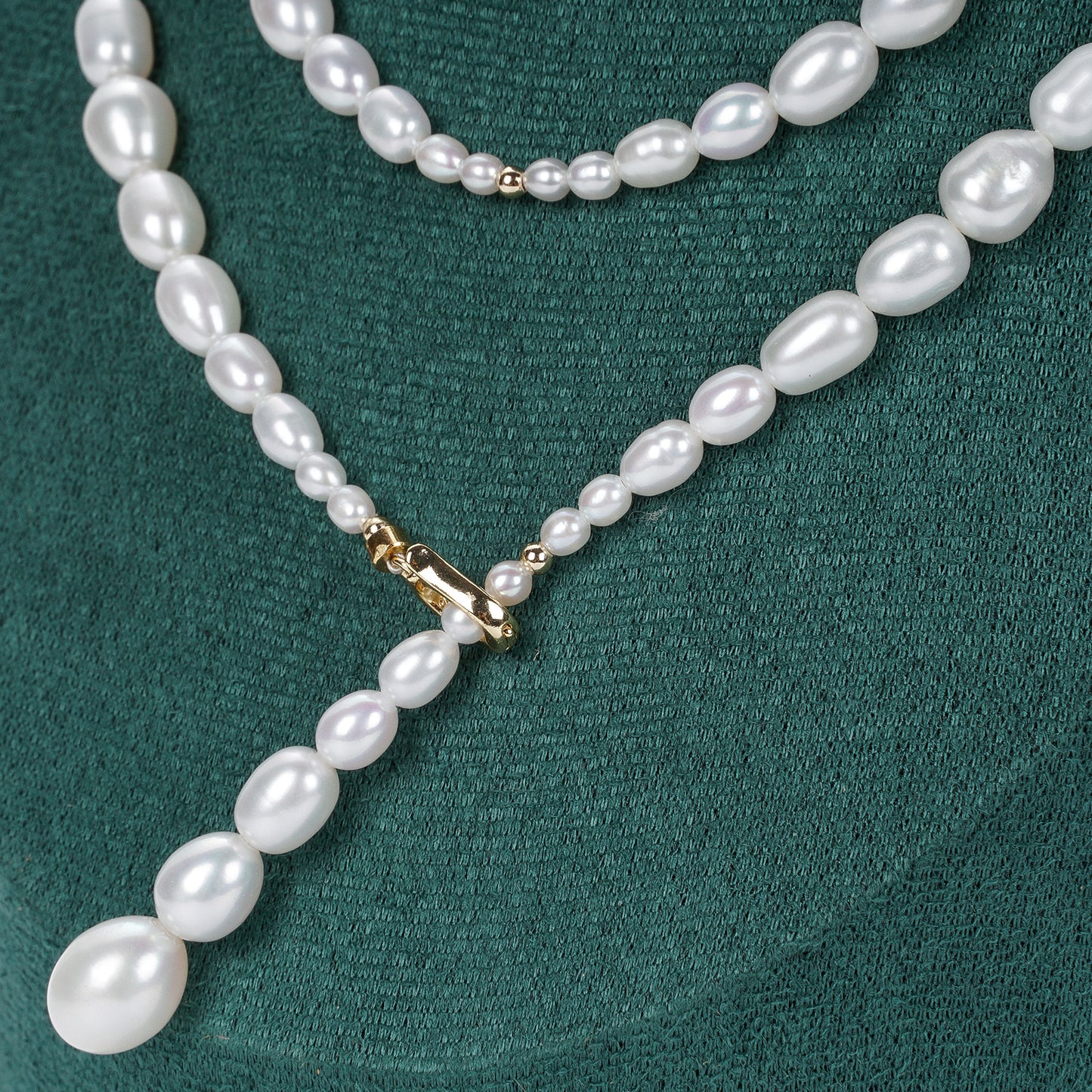 Extended Light fresh Water core-free gradient Serpentine pearl sweater chain Pearl necklace